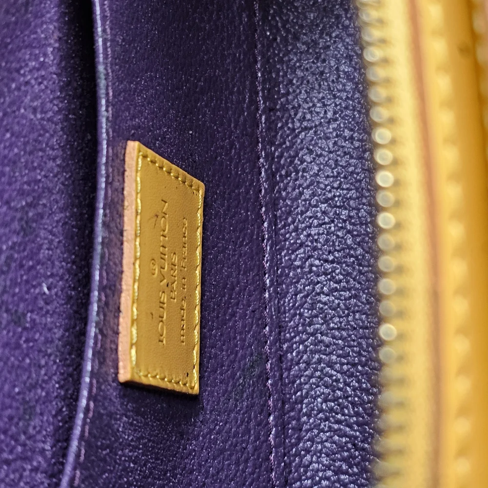 Louis Vuitton Dauphine Yellow and Purple Cosmetic Bag with Elegant Texture - Picture 16 of 16